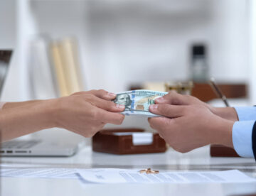 Division of debts during divorce.